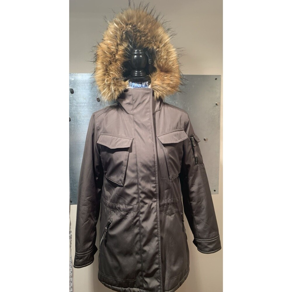 Expedition Parka Sherpa Lined Faux Fur Hood Anorak Olive XSMALL S13 NEW YORK